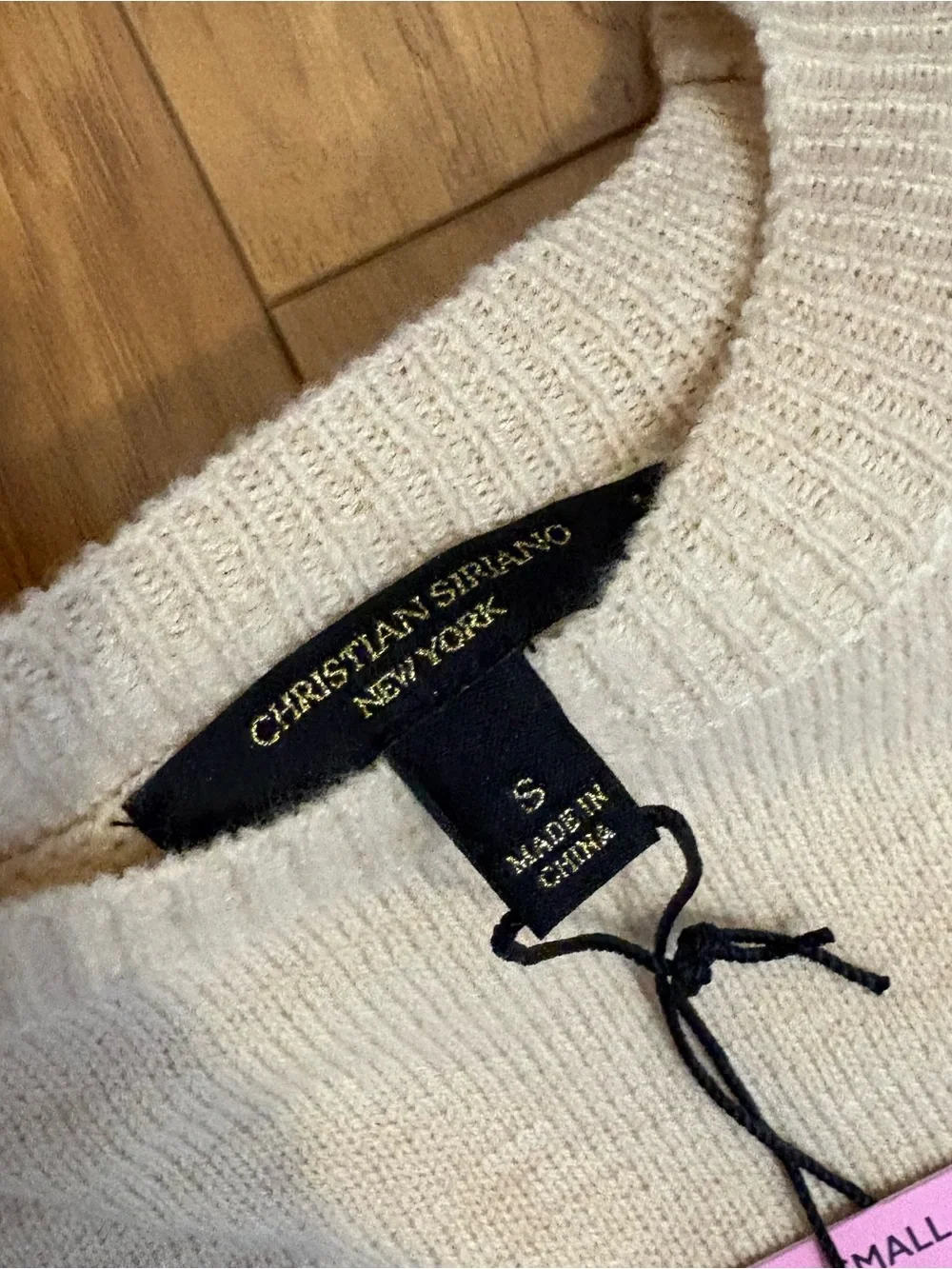 NWT Christian Siriano NY office Cream Knit career Sweater comfy Small fall